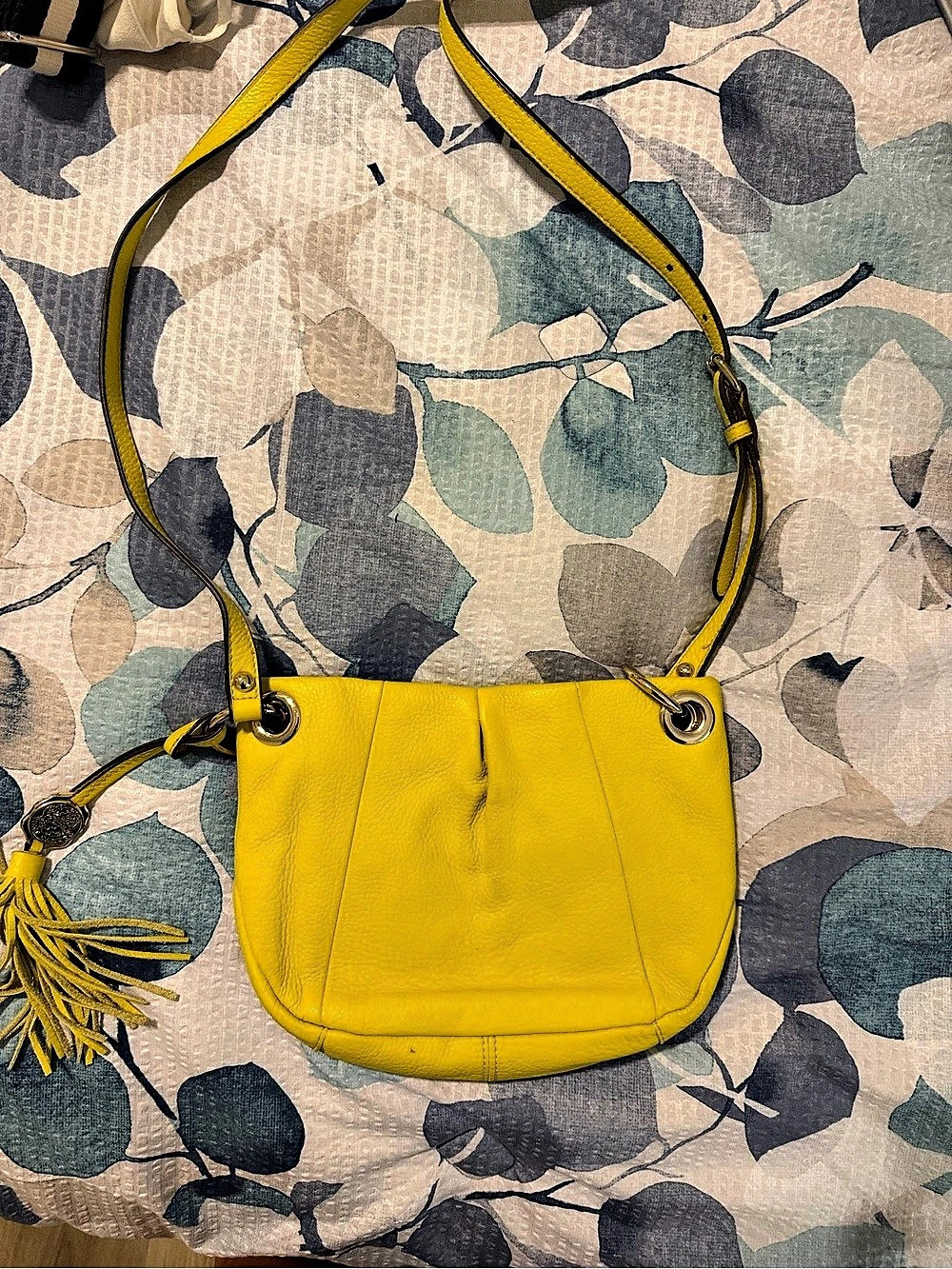 Vince Camuto Yellow Leather-Look Crossbody Bag